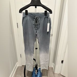 Blue ombré sweatpants with lace up waist